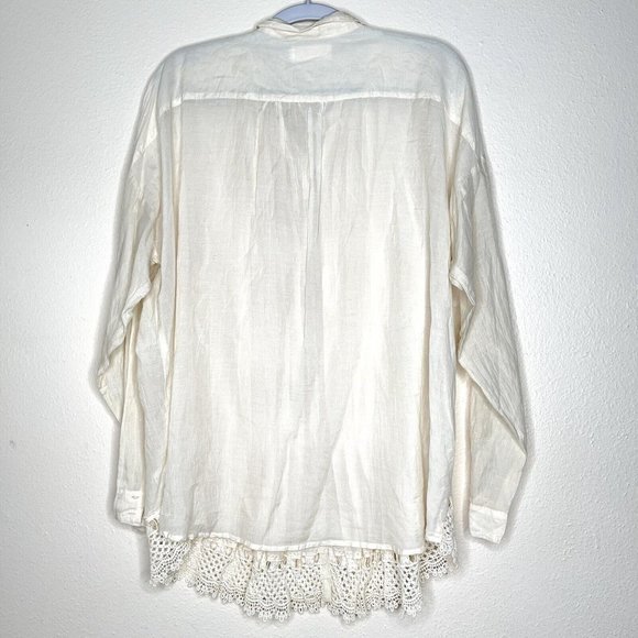 4 Love and Liberty By Johnny Was Long Sleeve Silk Cotton Blend Blouse Size M - Picture 8 of 8